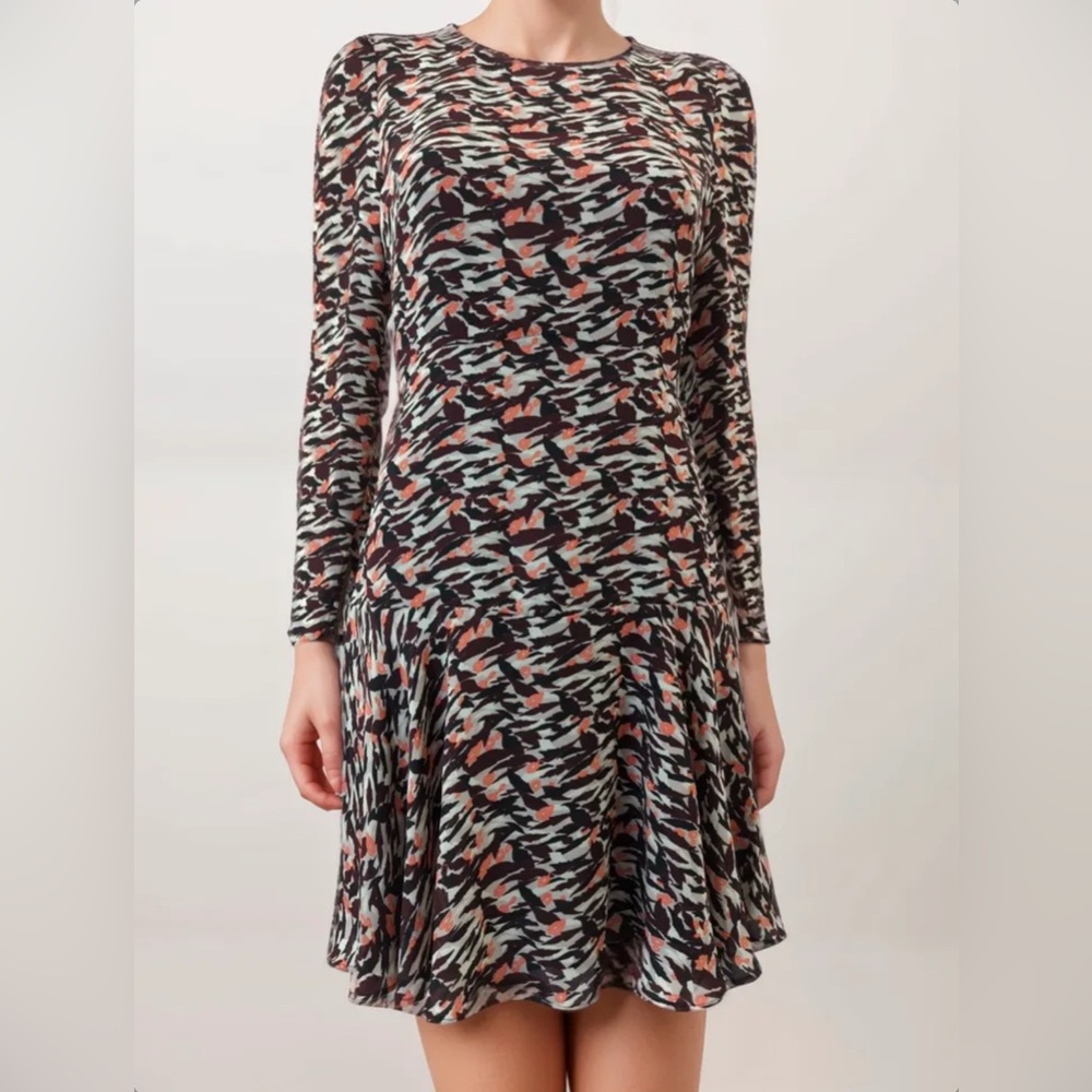 Reiss Aster Print Drop Waist Dress